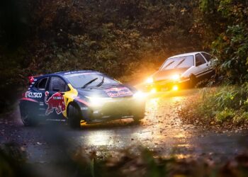 Kalle Rovanperä Drifts Mount Iwaki with Iconic Cars